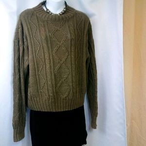 Vintage '90s Trouser Up Cropped Cabled Sweater, M